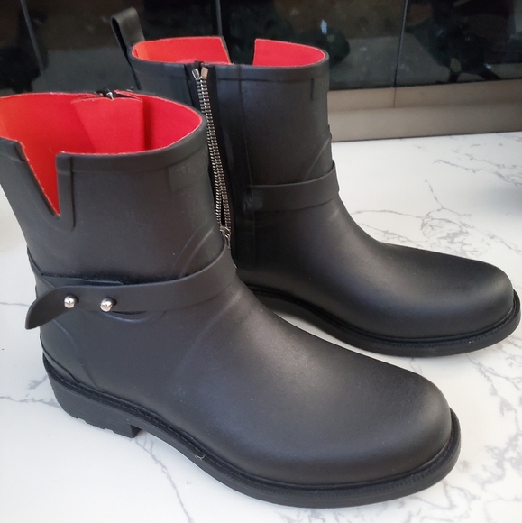 Rag & Bone Moto Rain Boots In Black - Picture 3 of 7